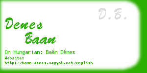 denes baan business card